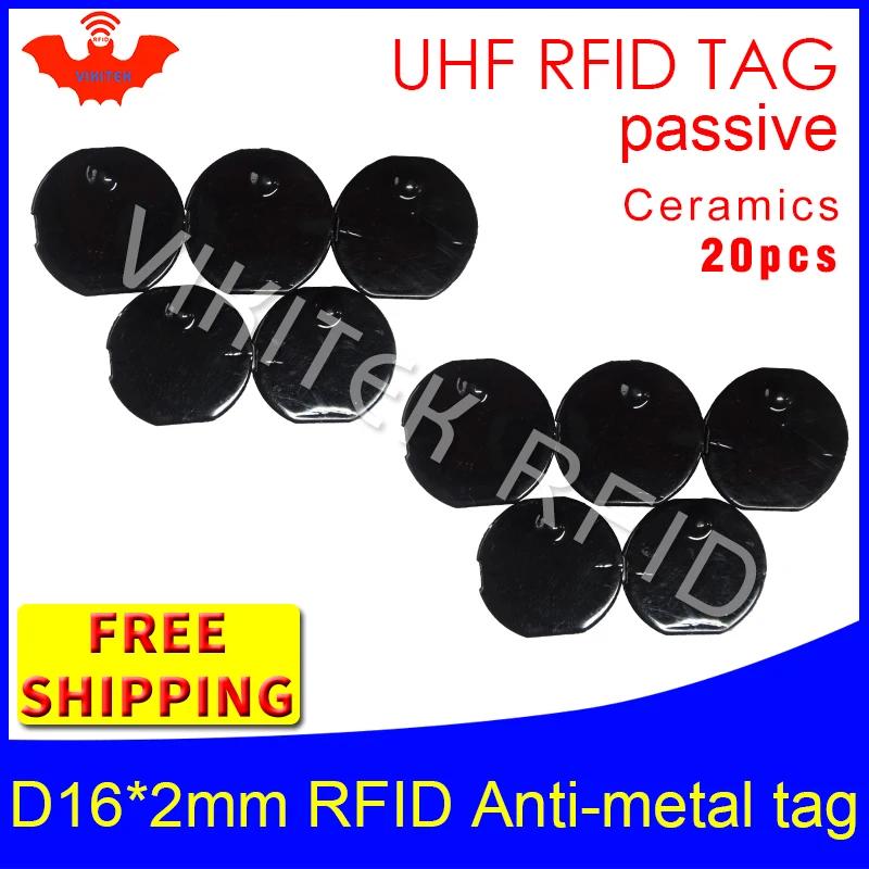 UHF RFID ݼ ± 915m 868m EPC 6c 20pcs     D16mm * 2mm ũ   нú RFID ±